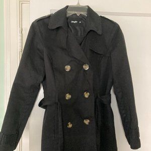 Double Breasted Black Short Trench Style Coat from Jennyfer